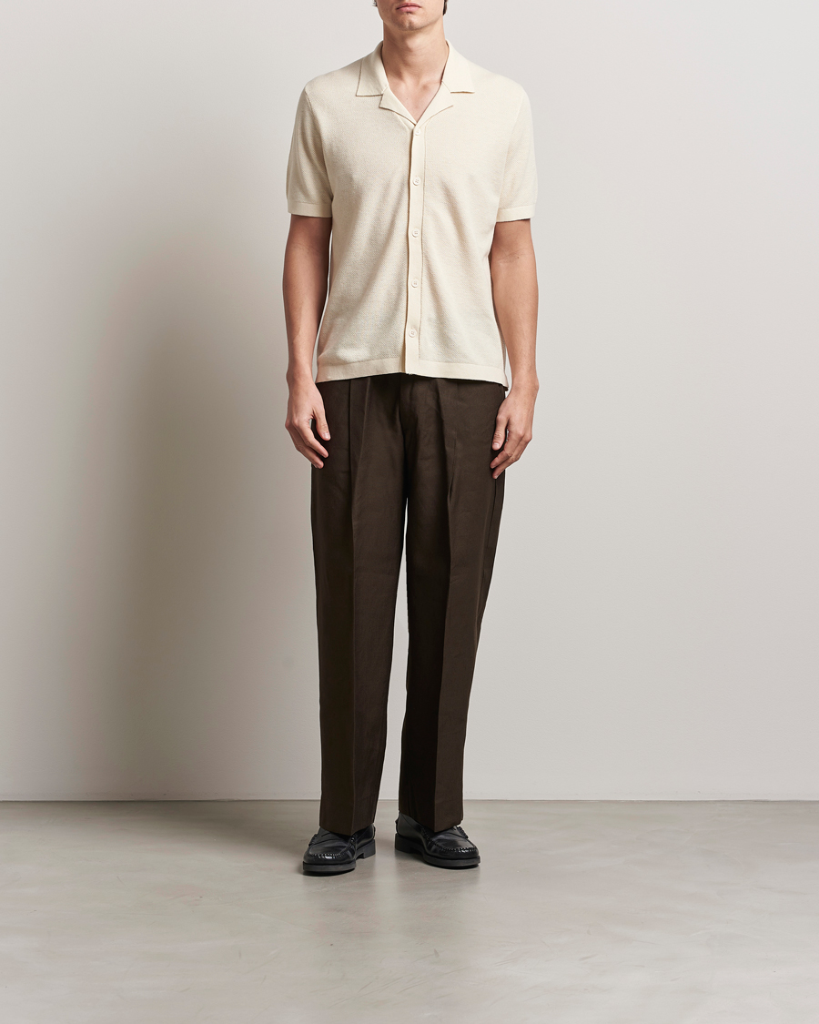 Hombres | Pantalones | NN07 | Kay Linen/Viscose Drawstring Trousers Demitasse Brown