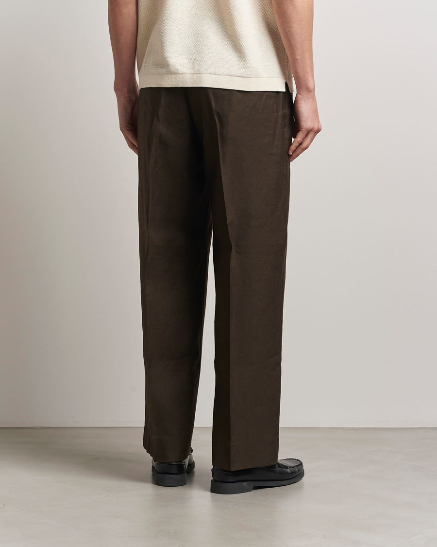 Hombres | Pantalones | NN07 | Kay Linen/Viscose Drawstring Trousers Demitasse Brown