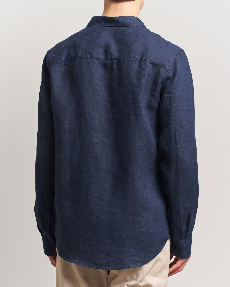 Hombres | Camisas | NN07 | Enzo Linen Shirt Navy Blue