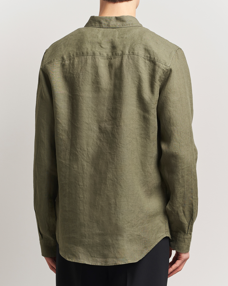Hombres | Camisas | NN07 | Enzo Linen Shirt Capers Green