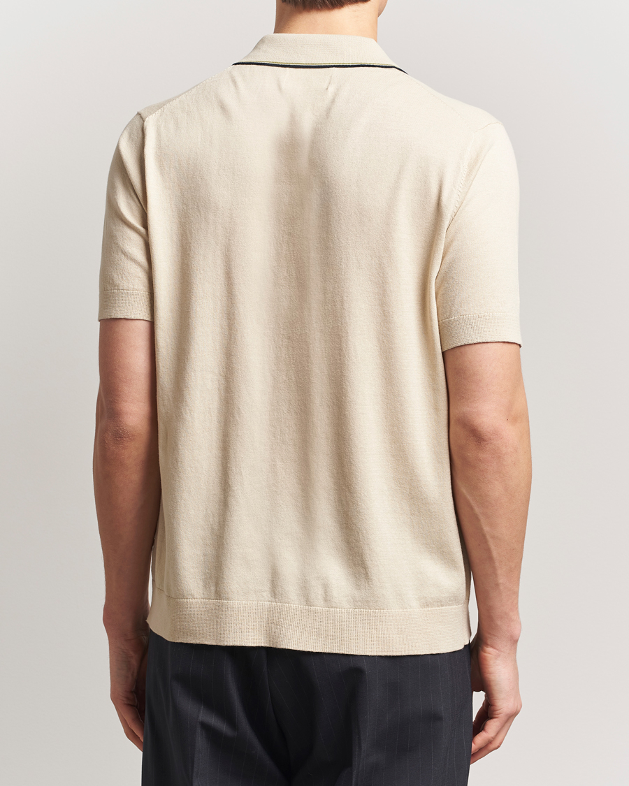 Hombres | Camisas | NN07 | Nolan Paspoal Knitted Short Sleeve Shirt Ecru