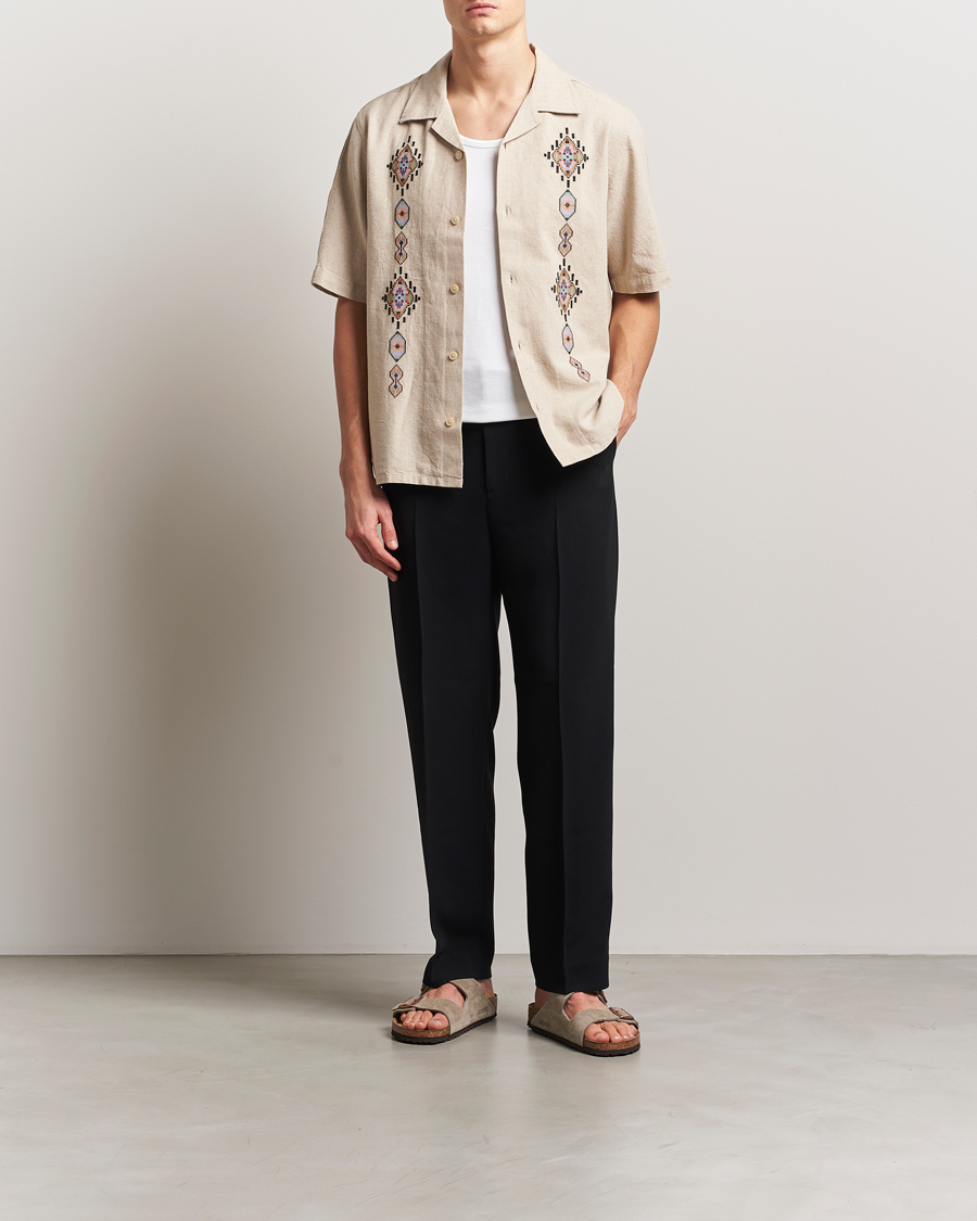 Hombres | Camisas | NN07 | Ole Printed Short Sleeve Shirt Oat