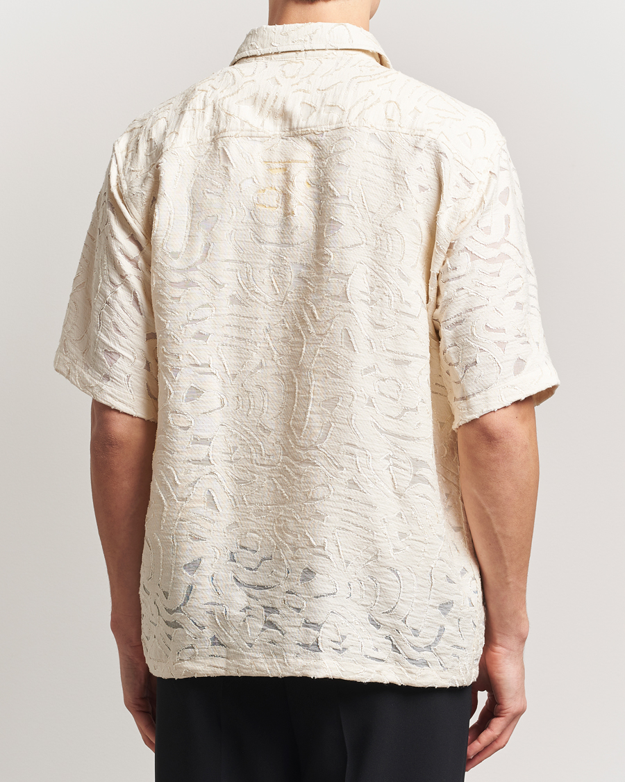 Hombres | Camisas | NN07 | Freddy Transparent Knitted Short Sleeve Shirt Ivory