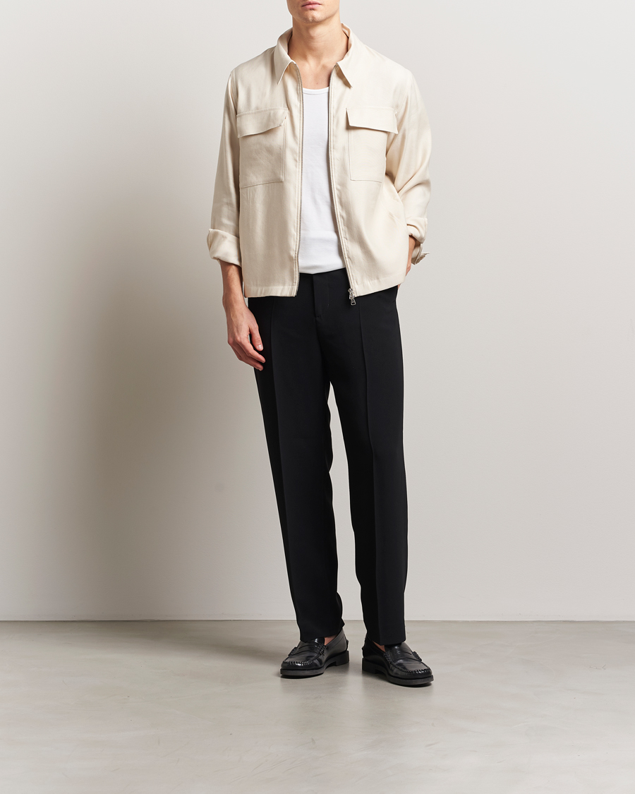 Hombres | Camisas | NN07 | Alban Cotton/Linen Overshirt Ivory