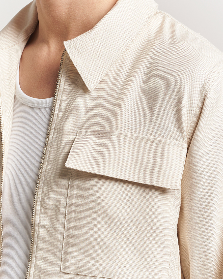 Hombres | Camisas | NN07 | Alban Cotton/Linen Overshirt Ivory