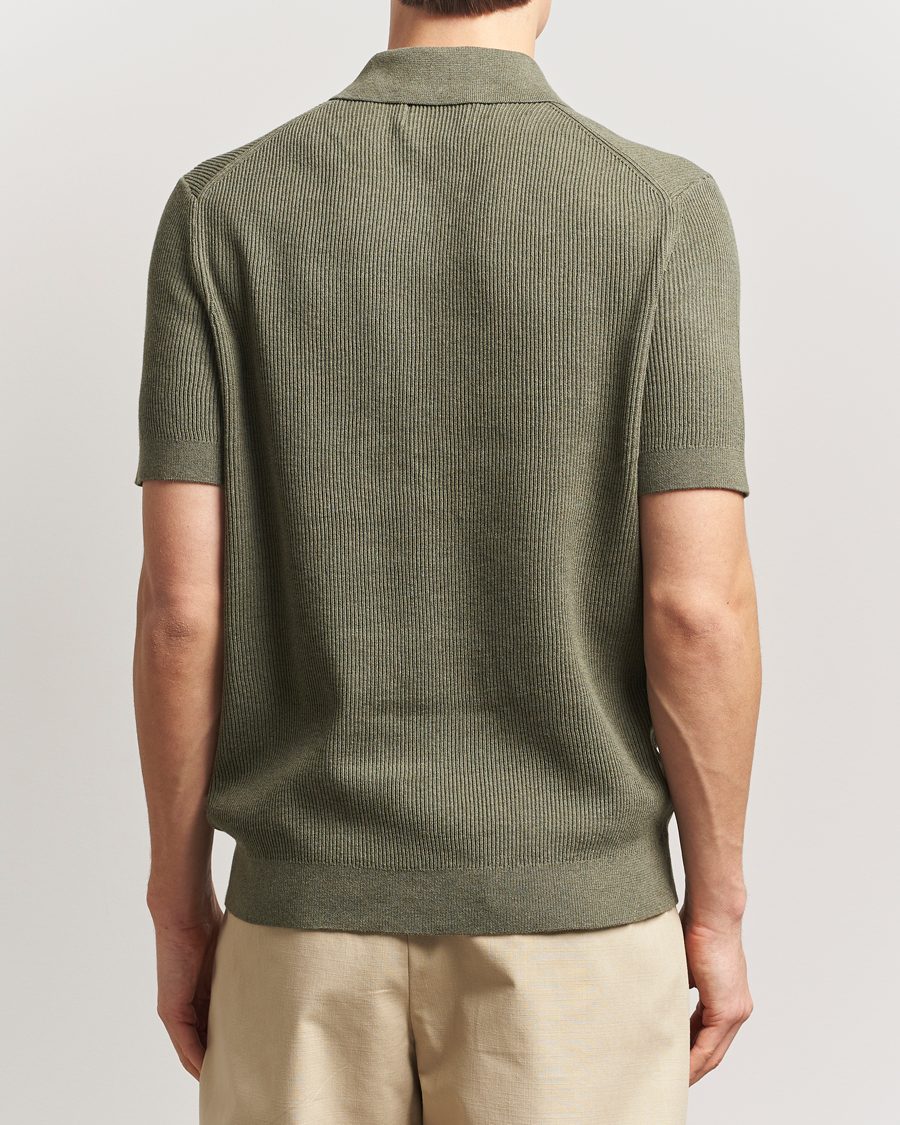 Hombres | Polos | NN07 | Hansie Half Zip Knitted Polo Capers Green