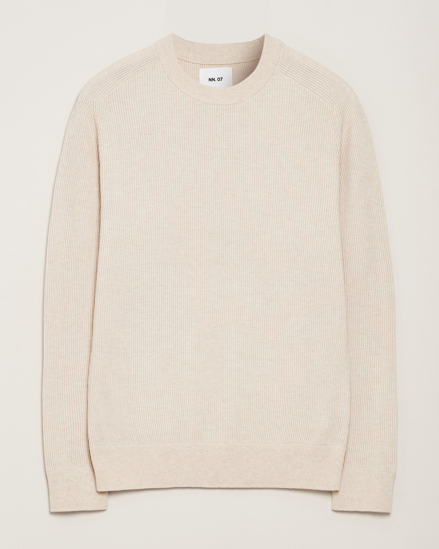 Hombres | Jerséis y prendas de punto | NN07 | Kevin Cotton Knitted Sweater Ivory