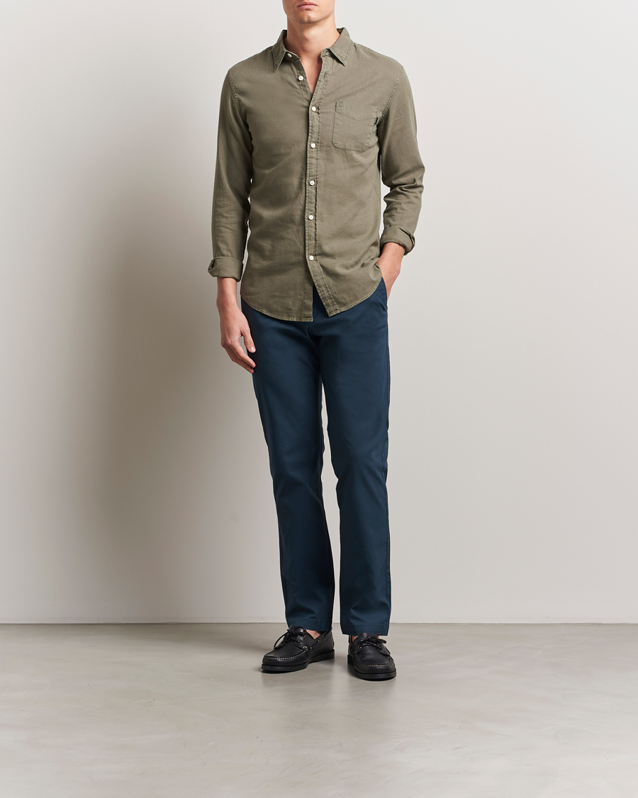 Hombres | Pantalones | Dockers | Crafted Khaki Slim Cotton/Linen Chino Stratified Sea