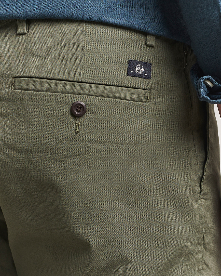 Hombres | Pantalones cortos | Dockers | Slim Cotton/Linen Shorts Teal Leaf