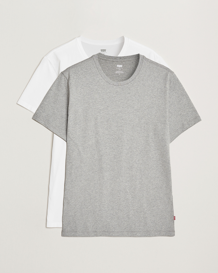 Hombres | Camisetas | Levi's | 2-Pack Crew Neck T-Shirt White/Grey Heather