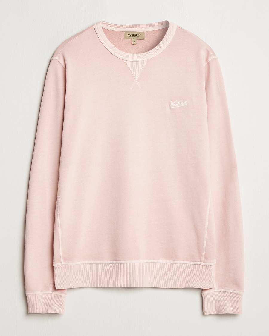 Hombres | Jerséis y prendas de punto | Woolrich | Garment Dyed Crewneck Rose Smoke