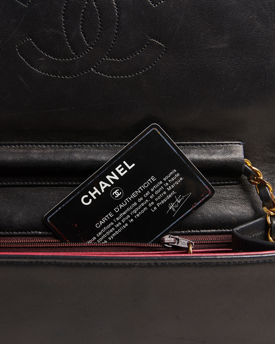 Hombres | Chanel Pre-Owned Single Full Flap Chain Shoulder Bag Black | Chanel Pre-Owned | Single Full Flap Chain Shoulder Bag Black