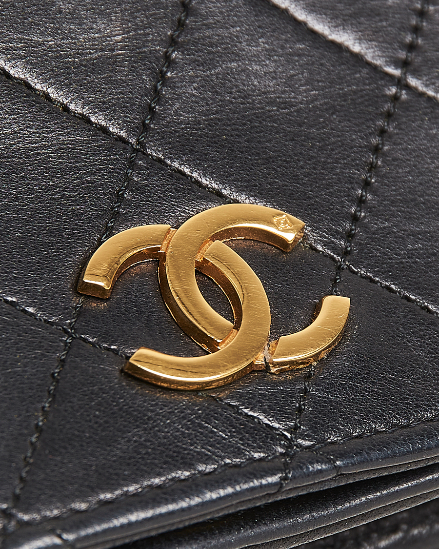 Hombres | Chanel Pre-Owned Single Full Flap Chain Shoulder Bag Black | Chanel Pre-Owned | Single Full Flap Chain Shoulder Bag Black