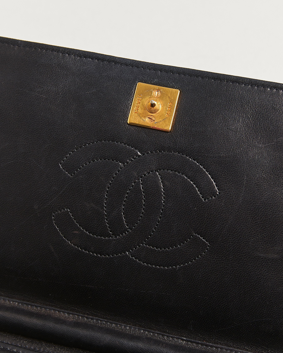 Hombres | Chanel Pre-Owned Single Full Flap Chain Shoulder Bag Black | Chanel Pre-Owned | Single Full Flap Chain Shoulder Bag Black