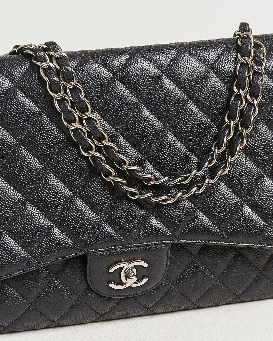 Hombres | Chanel Pre-Owned Classic Single Flap Maxi Black Caviar | Chanel Pre-Owned | Classic Single Flap Maxi Black Caviar