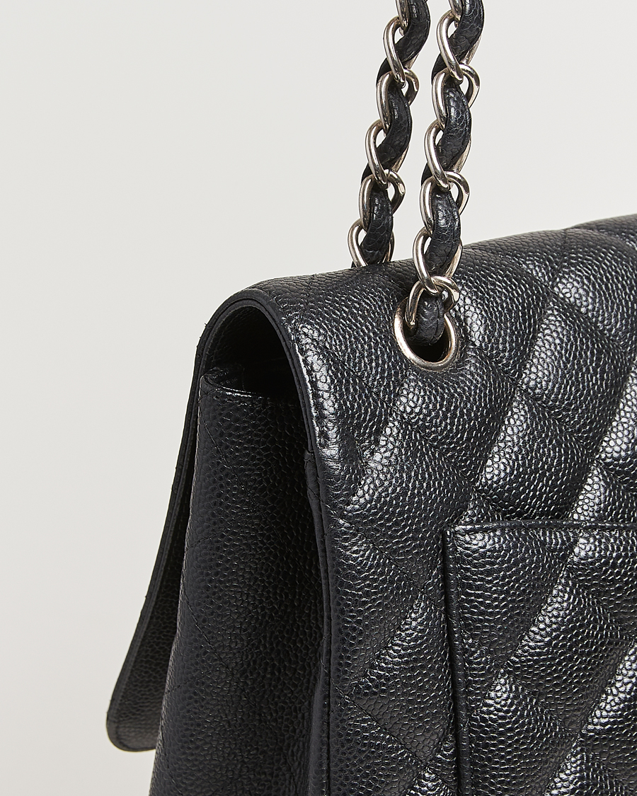 Hombres | Chanel Pre-Owned Classic Single Flap Maxi Black Caviar | Chanel Pre-Owned | Classic Single Flap Maxi Black Caviar