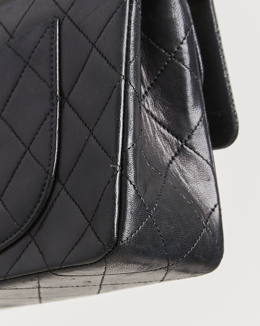 Hombres | Chanel Pre-Owned Matelassé Small Double Flap Bag Black Lambskin | Chanel Pre-Owned | Matelassé Small Double Flap Bag Black Lambskin