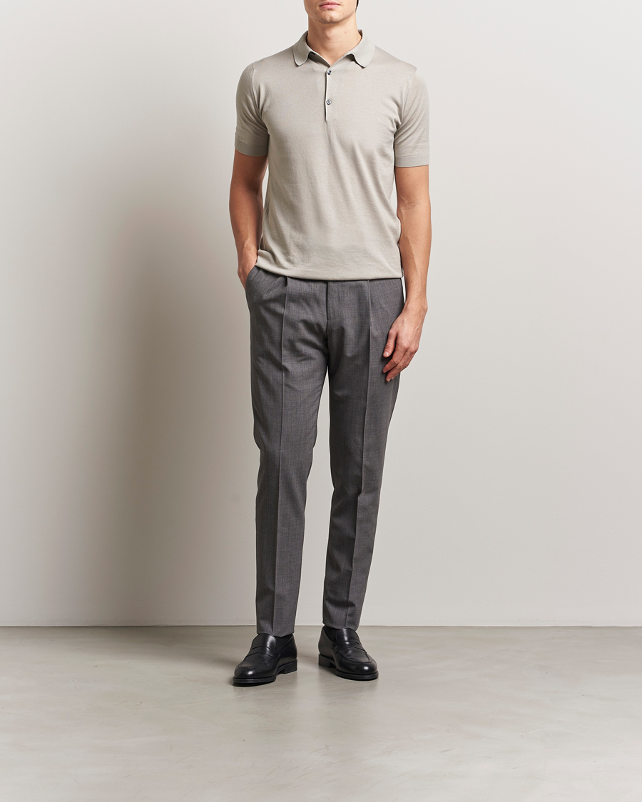 Hombres | Polos | John Smedley | Adrian Slim Fit Sea Island Polo Parchment