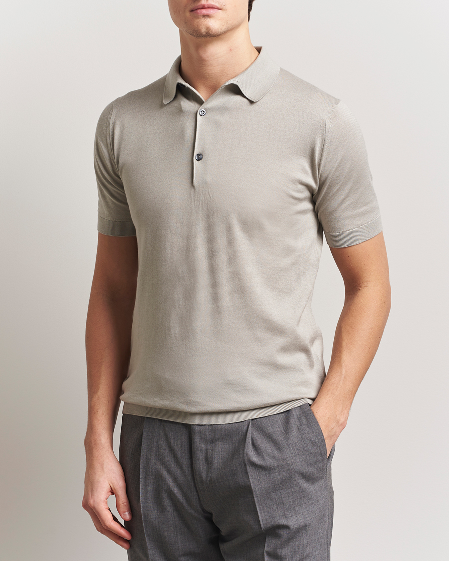 Hombres | Polos | John Smedley | Adrian Slim Fit Sea Island Polo Parchment