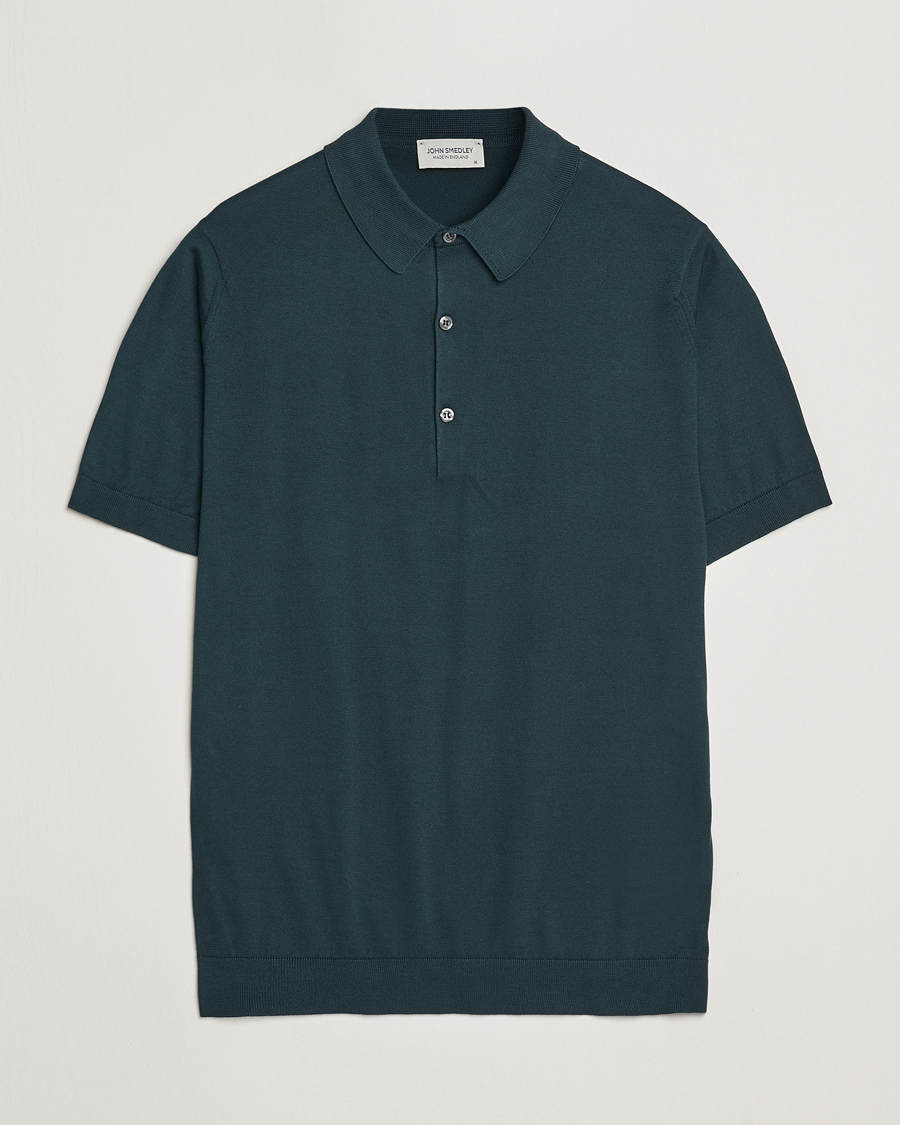Hombres | Polos | John Smedley | Adrian Slim Fit Sea Island Polo Rain Forest
