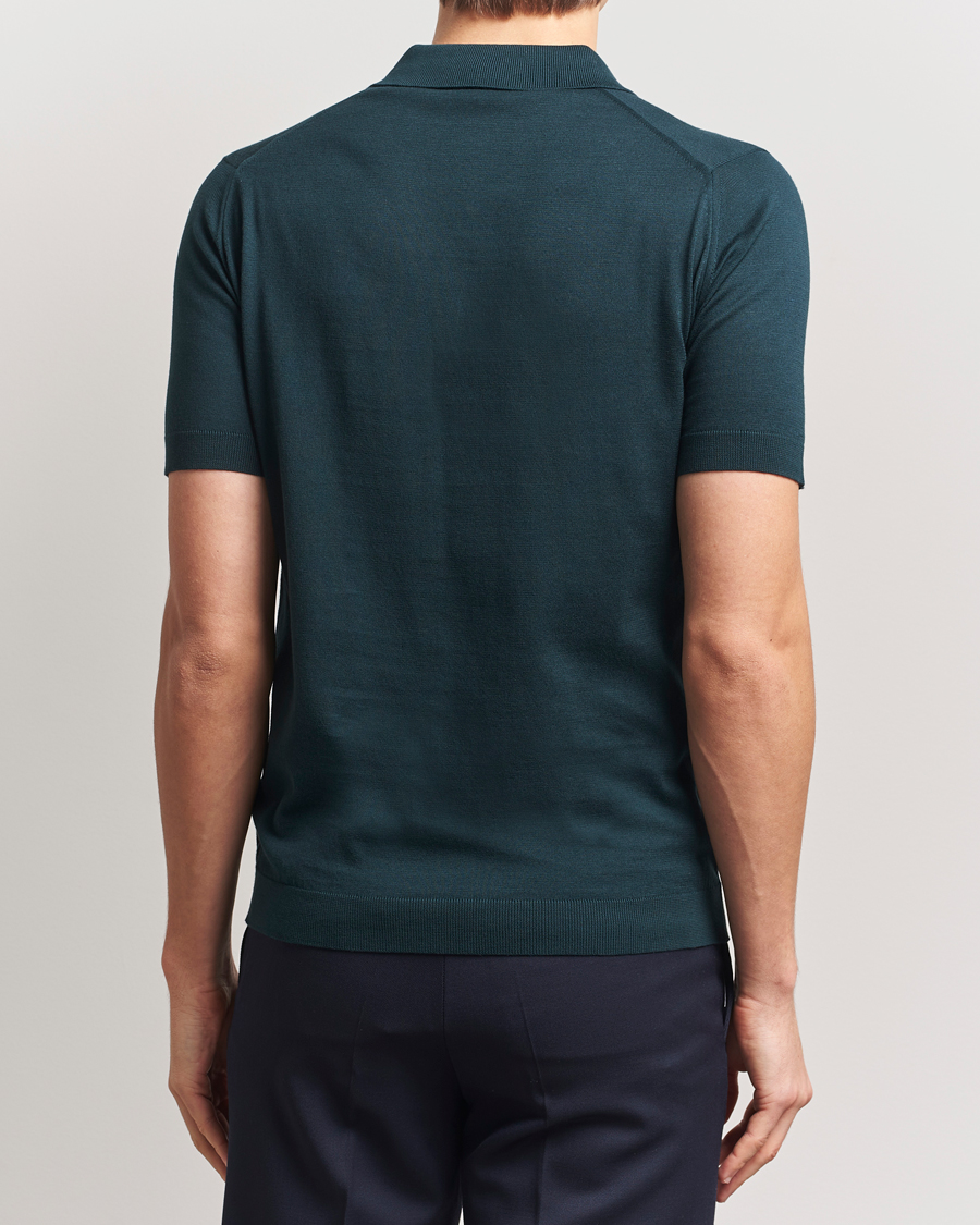 Hombres | Polos | John Smedley | Adrian Slim Fit Sea Island Polo Rain Forest