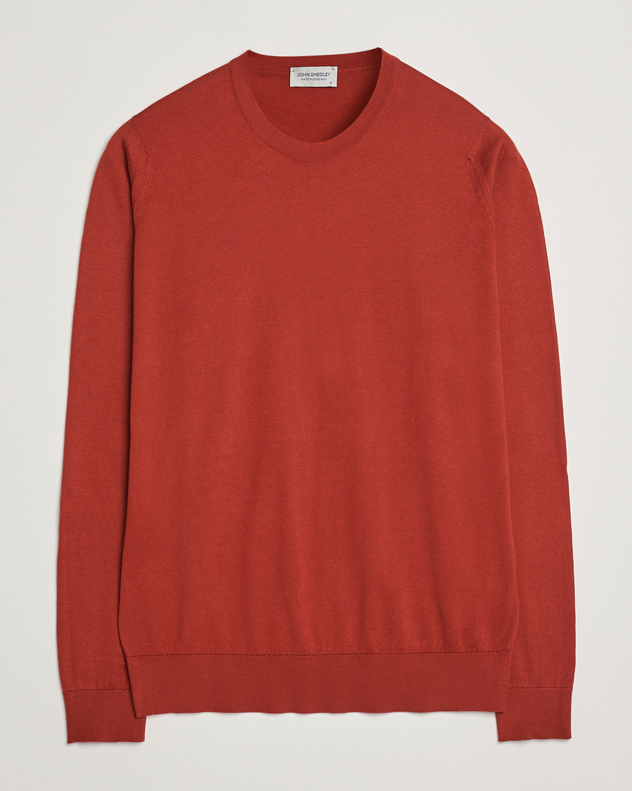 Hombres | Jerséis y prendas de punto | John Smedley | Rowland Sea Island Crew Neck Pullover Baked Red