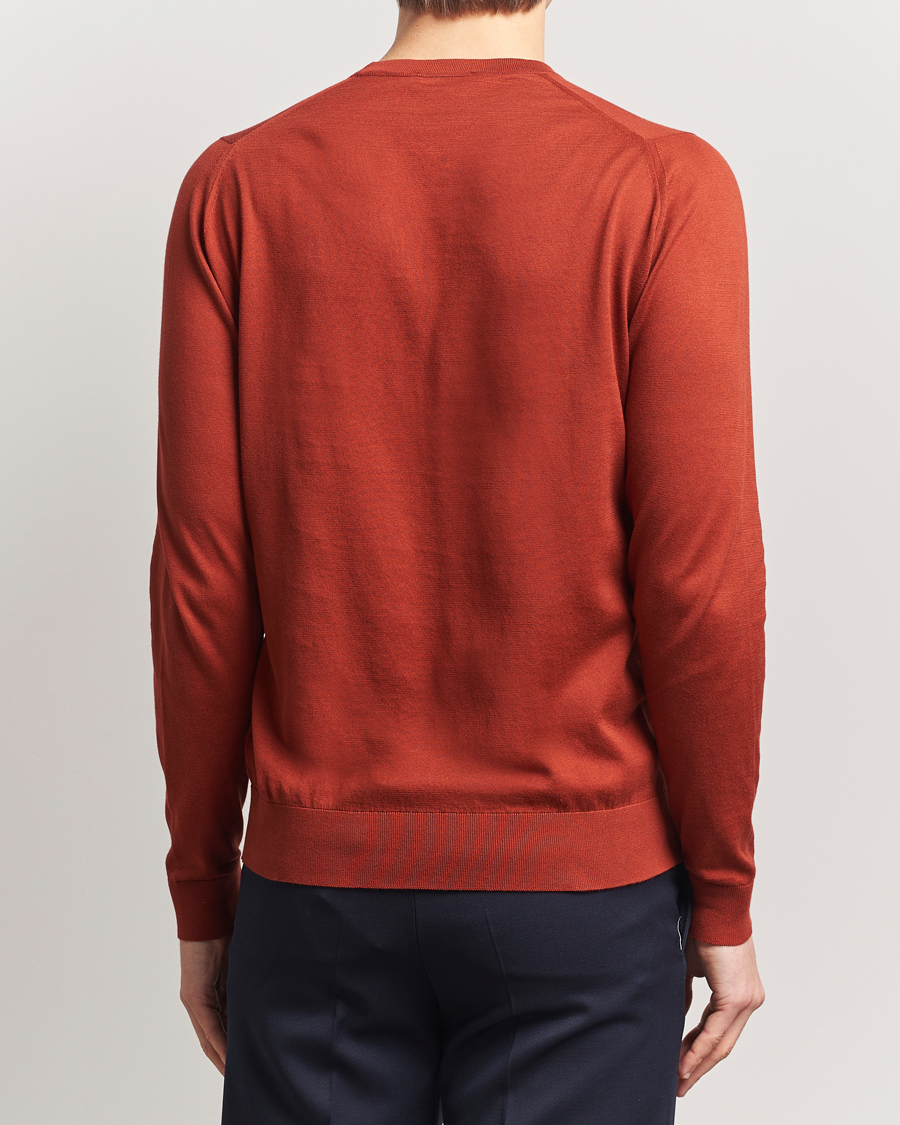 Hombres | Jerséis y prendas de punto | John Smedley | Rowland Sea Island Crew Neck Pullover Baked Red