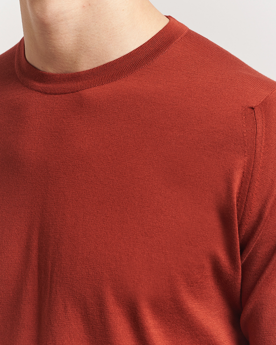 Hombres | Jerséis y prendas de punto | John Smedley | Rowland Sea Island Crew Neck Pullover Baked Red