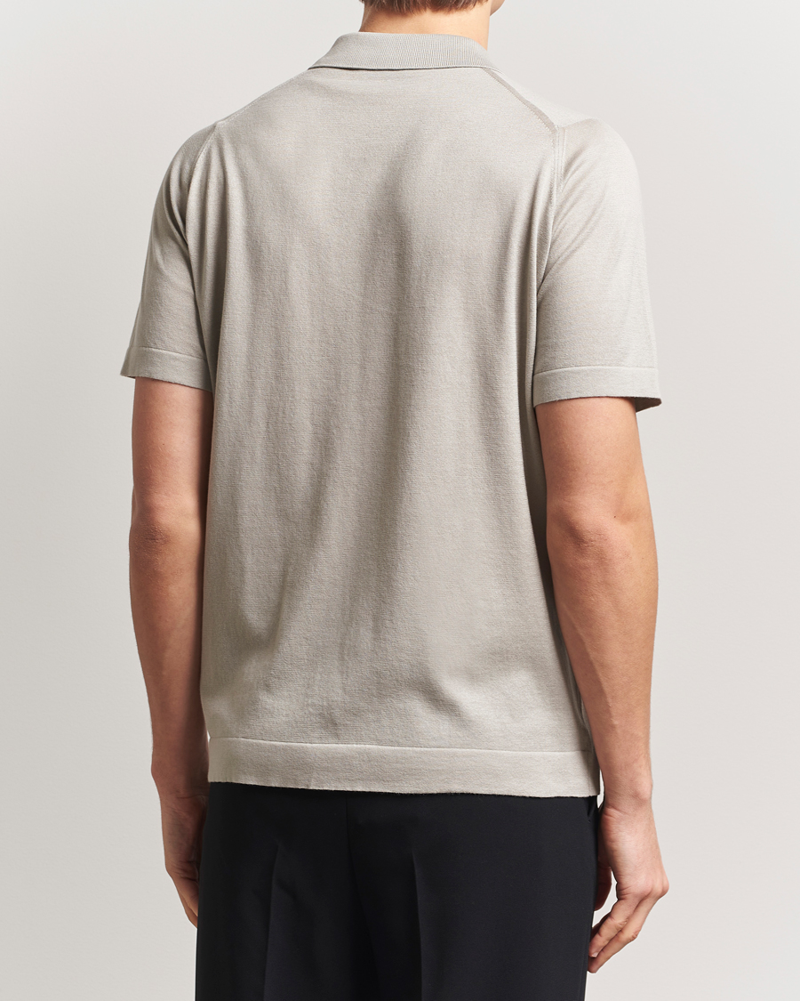 Hombres | Camisas | John Smedley | Folke Sea Island Knitted Polo Parchment