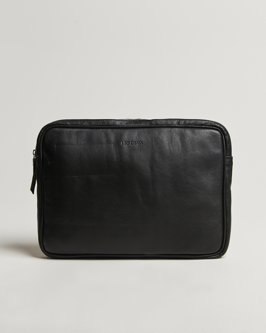 Hombres | Bolsos | LES DEUX | Leather Laptop Sleeve Black