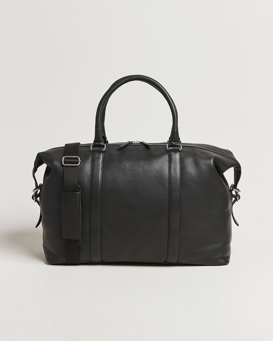 Hombres | Les Deux Leather Weekendbag Black | LES DEUX | Leather Weekendbag Black
