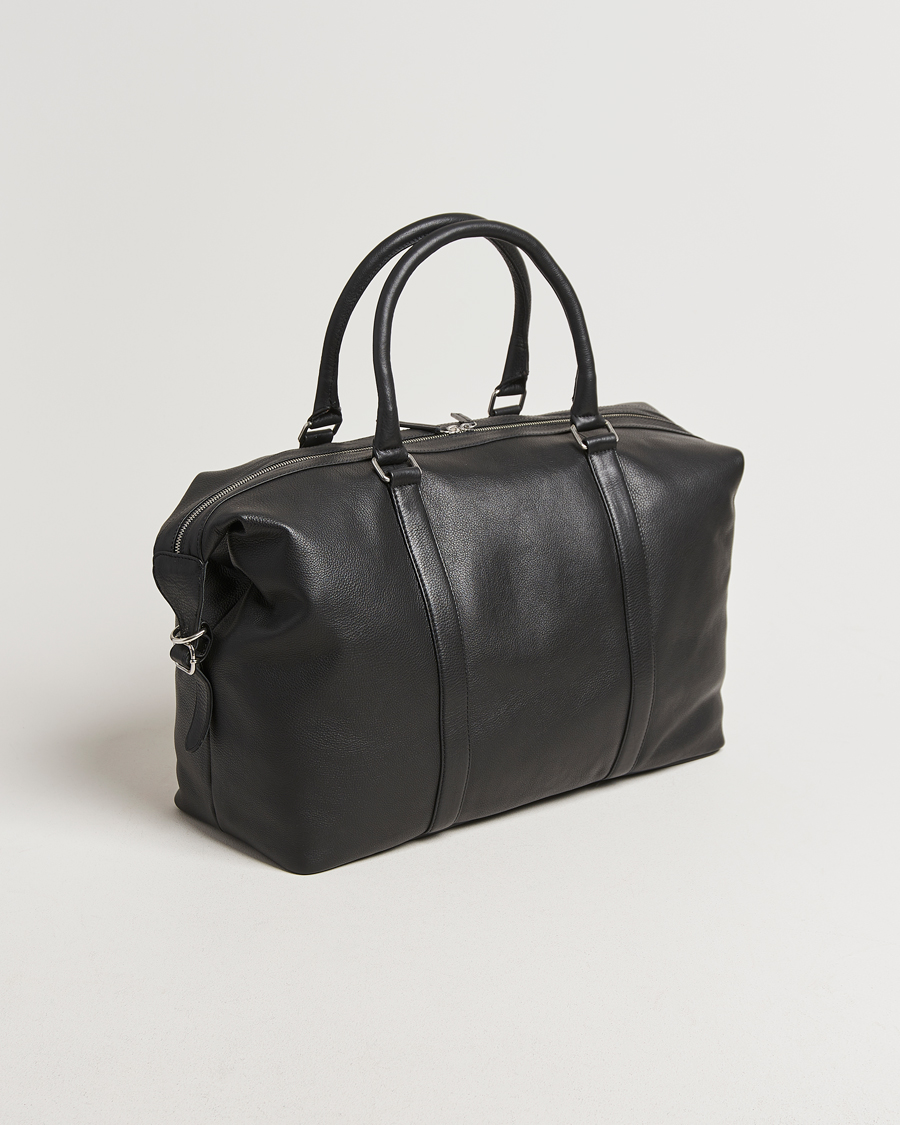 Hombres | Les Deux Leather Weekendbag Black | LES DEUX | Leather Weekendbag Black