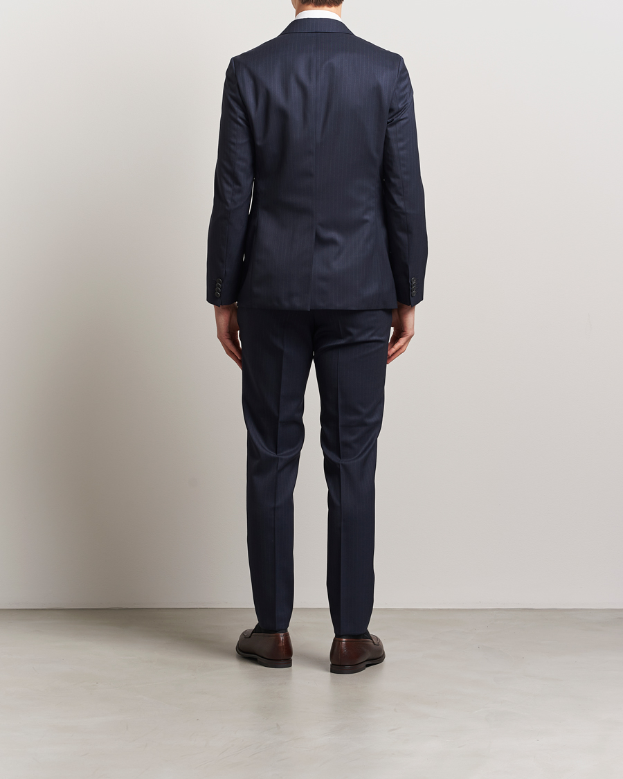 Hombres | Trajes | BOSS BLACK | Houston Wool Pinstriped Suit Dark Blue