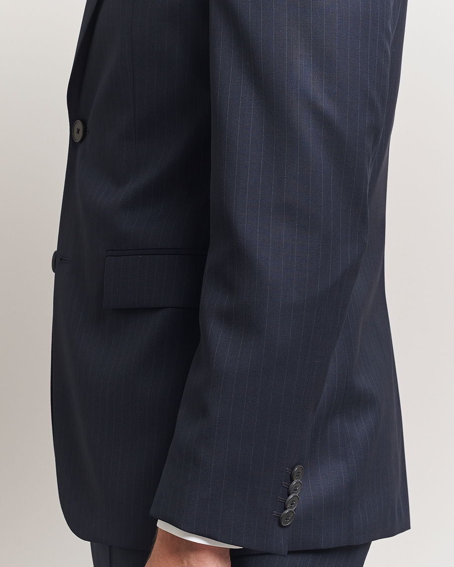 Hombres | Trajes | BOSS BLACK | Houston Wool Pinstriped Suit Dark Blue