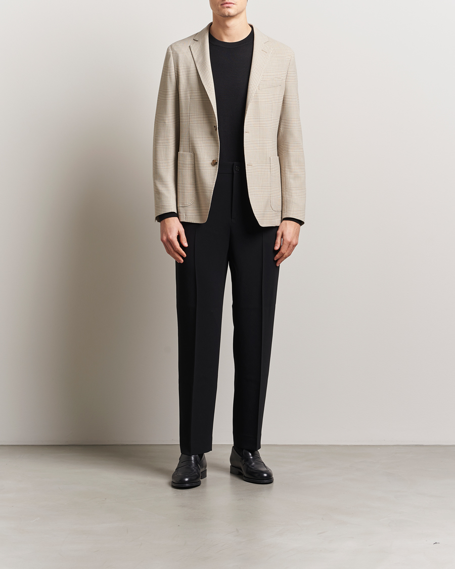 Hombres | Blazers | BOSS BLACK | Hanry Wool Checked Blazer Light Beige