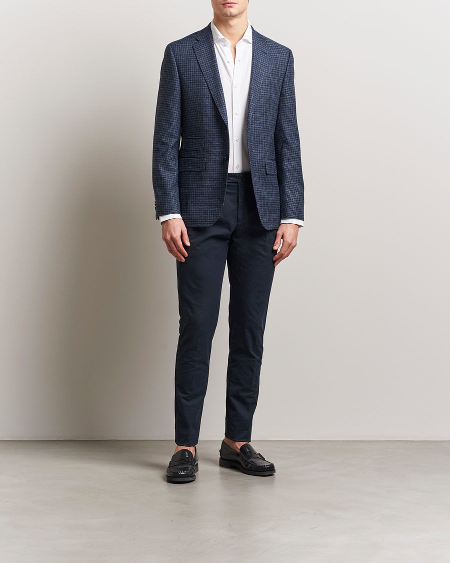 Hombres | Blazers | BOSS BLACK | Janson Wool Dogtooth Blazer Medium Blue