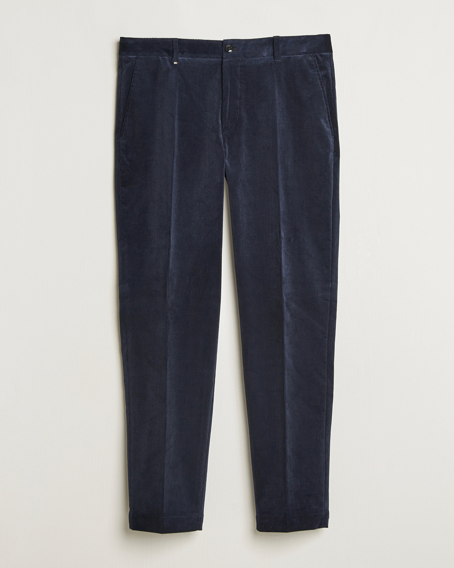 Hombres | Pantalones | BOSS BLACK | Perin Spring Cord Trousers Dark Blue