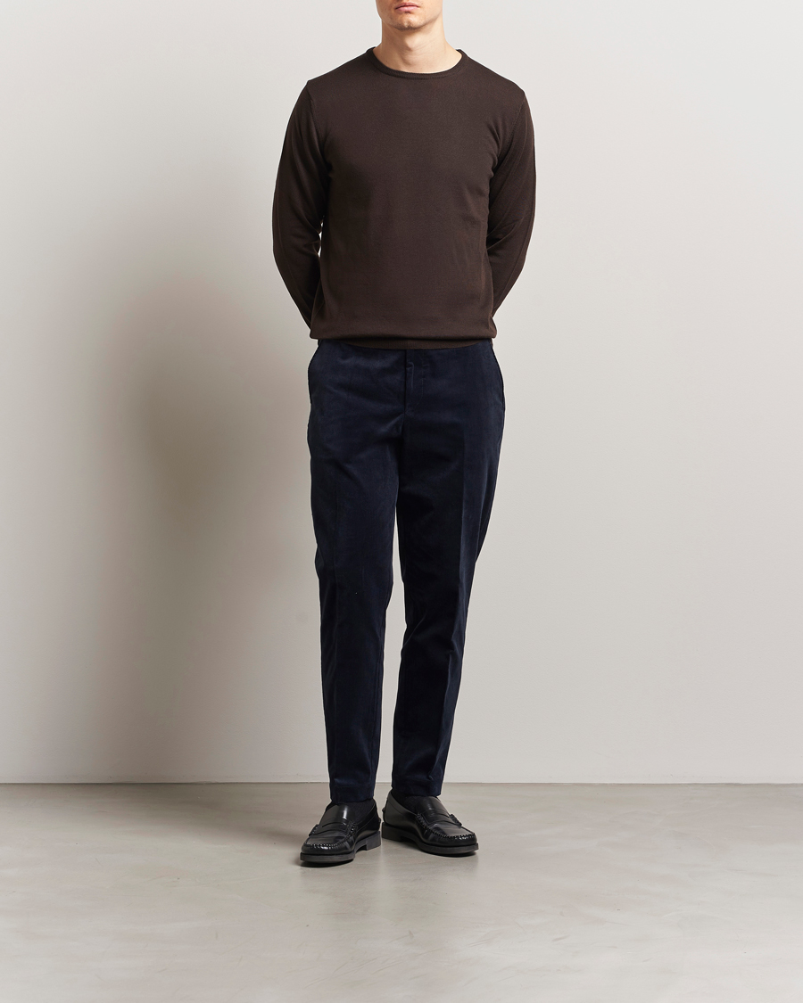 Hombres | Pantalones | BOSS BLACK | Perin Spring Cord Trousers Dark Blue