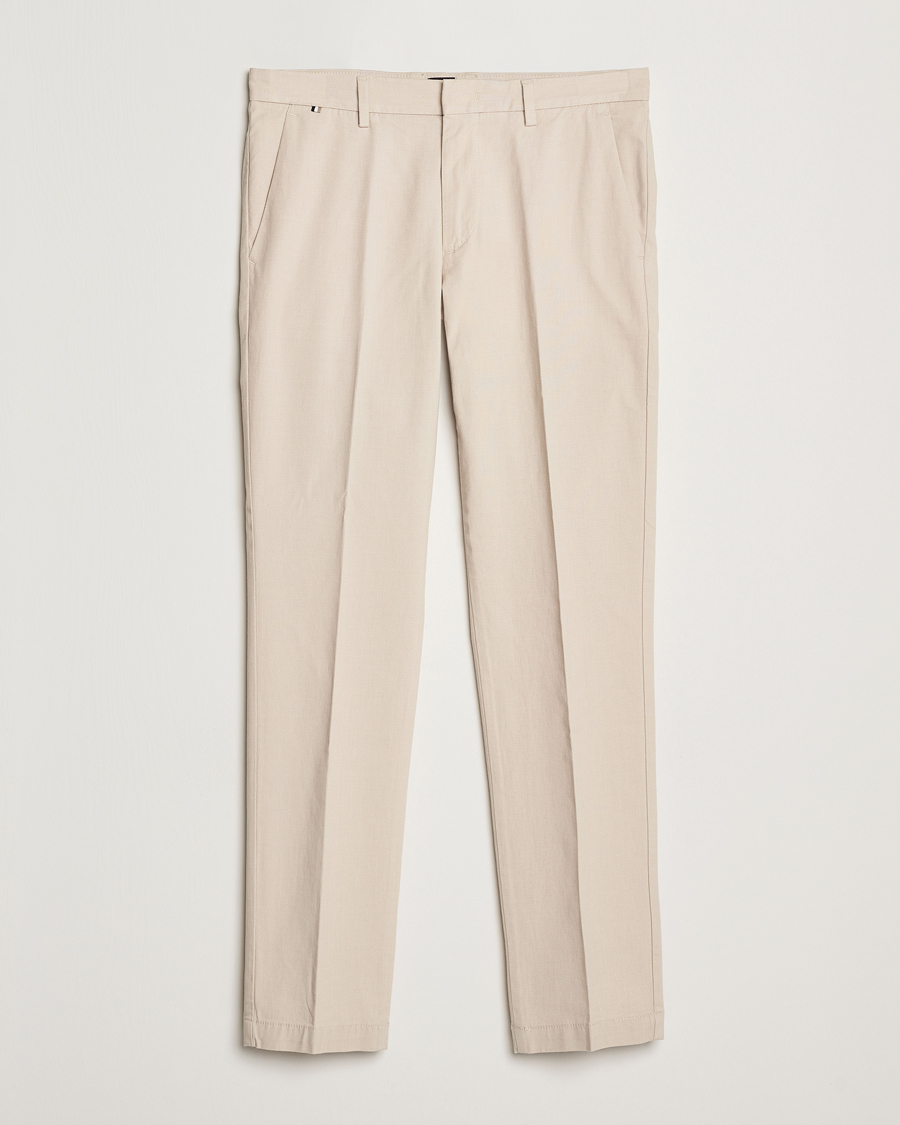 Hombres | Pantalones | BOSS BLACK | Kaito Structured Cotton Pants Light Beige