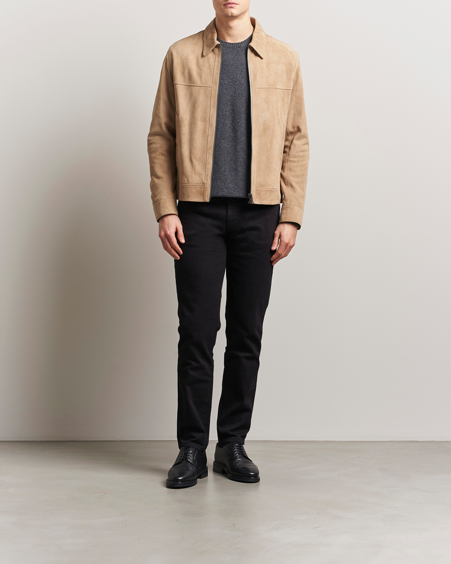 Hombres | Abrigos y chaquetas | BOSS BLACK | Malbano Suede Jacket Light Beige
