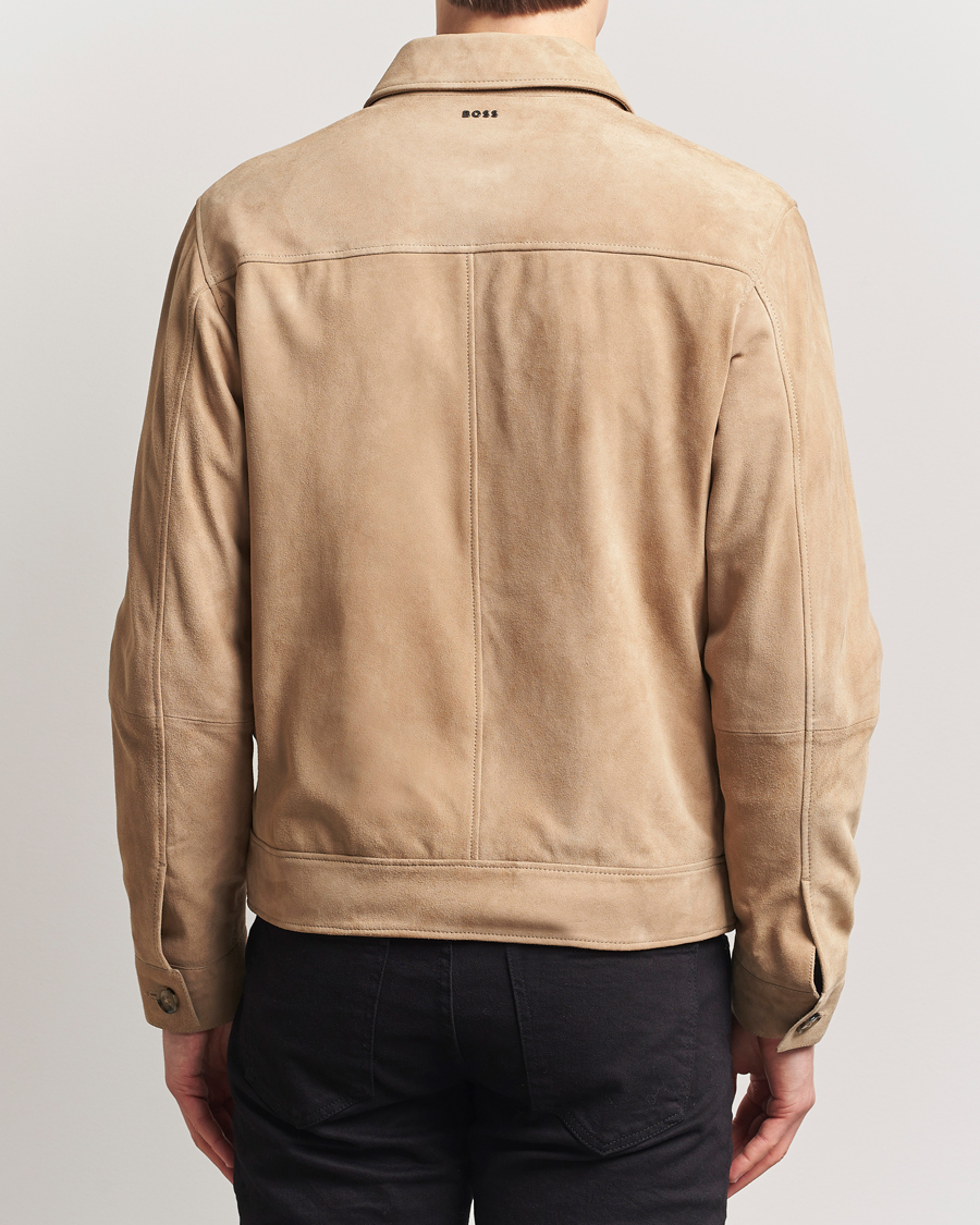Hombres | Abrigos y chaquetas | BOSS BLACK | Malbano Suede Jacket Light Beige