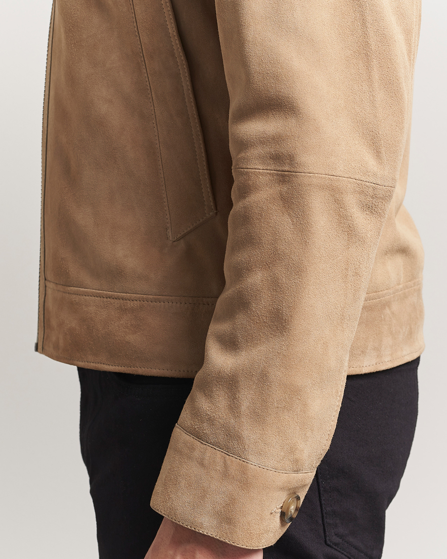 Hombres | Abrigos y chaquetas | BOSS BLACK | Malbano Suede Jacket Light Beige