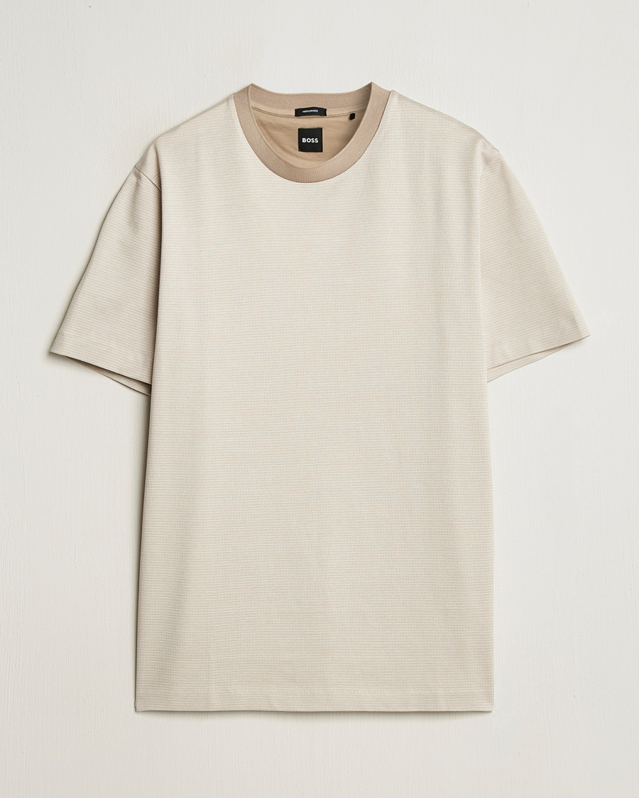 Hombres | Camisetas | BOSS BLACK | Thompson Structured T-Shirt Light Beige