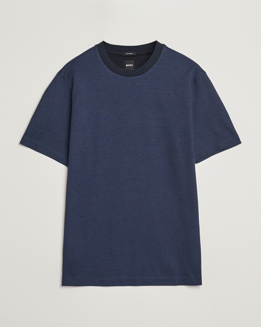 Hombres | Camisetas | BOSS BLACK | Thompson Structured T-Shirt Dark Blue