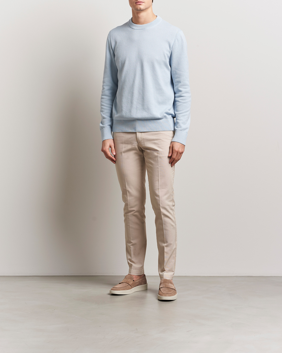 Hombres | Jerséis y prendas de punto | BOSS BLACK | Ecaio Knitted Sweater Light Blue