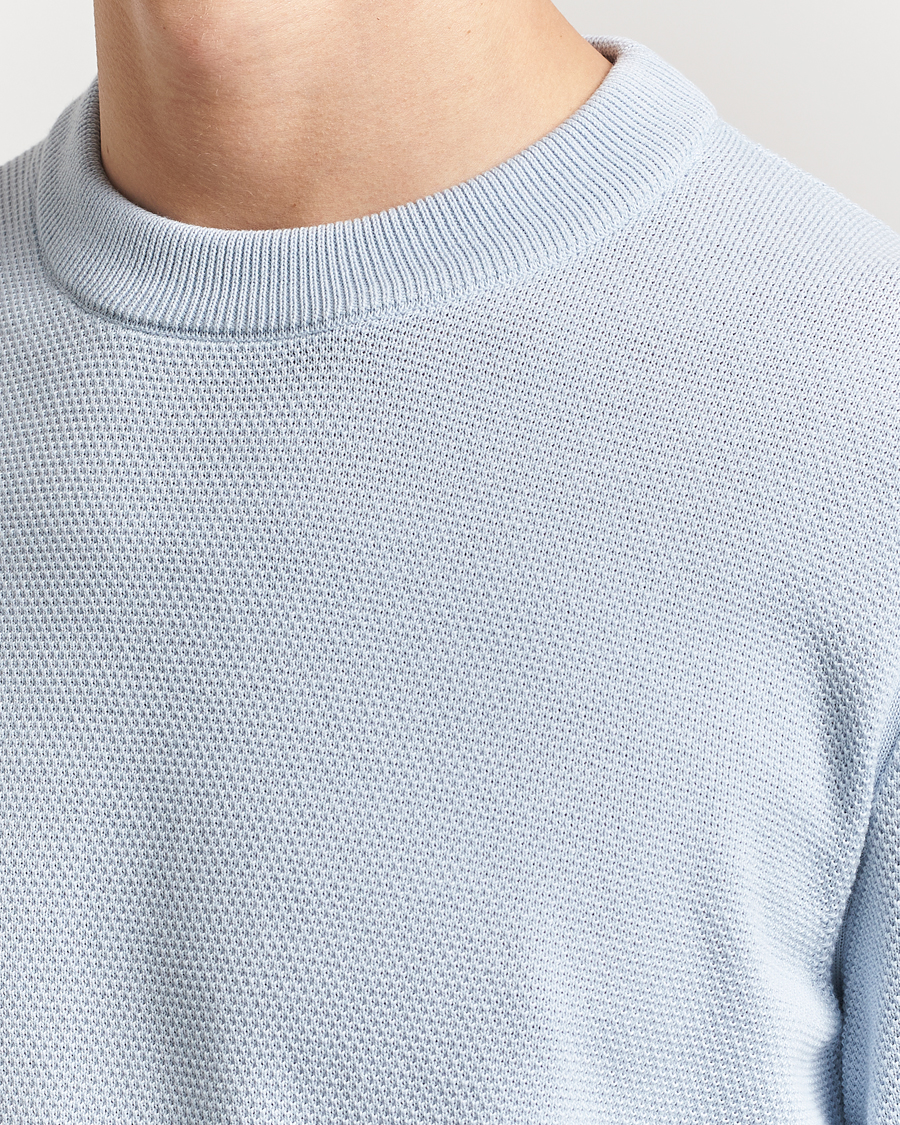Hombres | Jerséis y prendas de punto | BOSS BLACK | Ecaio Knitted Sweater Light Blue