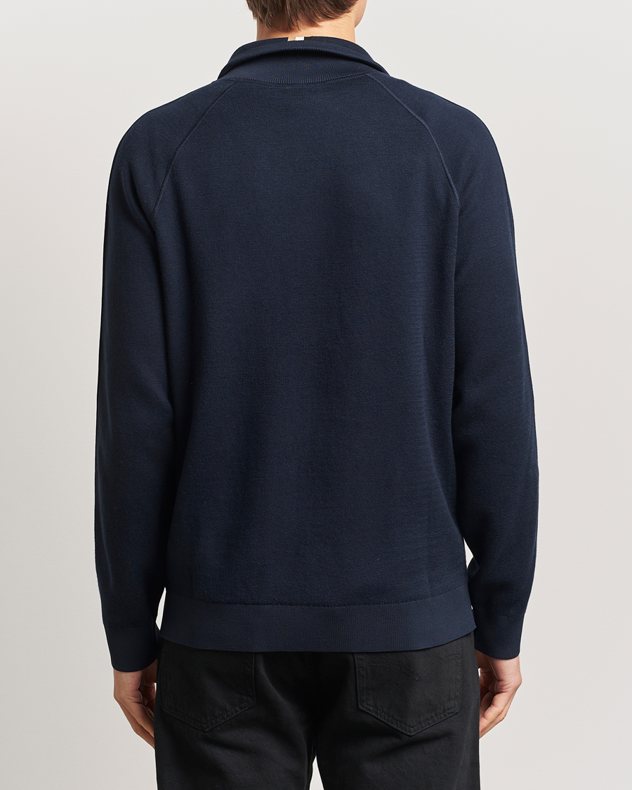 Hombres | Jerséis y prendas de punto | BOSS BLACK | Domico Knitted Full Zip Dark Blue