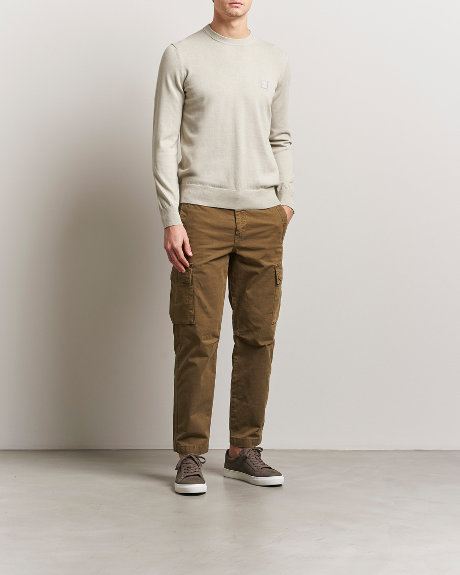 Hombres | Jerséis y prendas de punto | BOSS ORANGE | Kanovano Knitted Sweater Light Beige