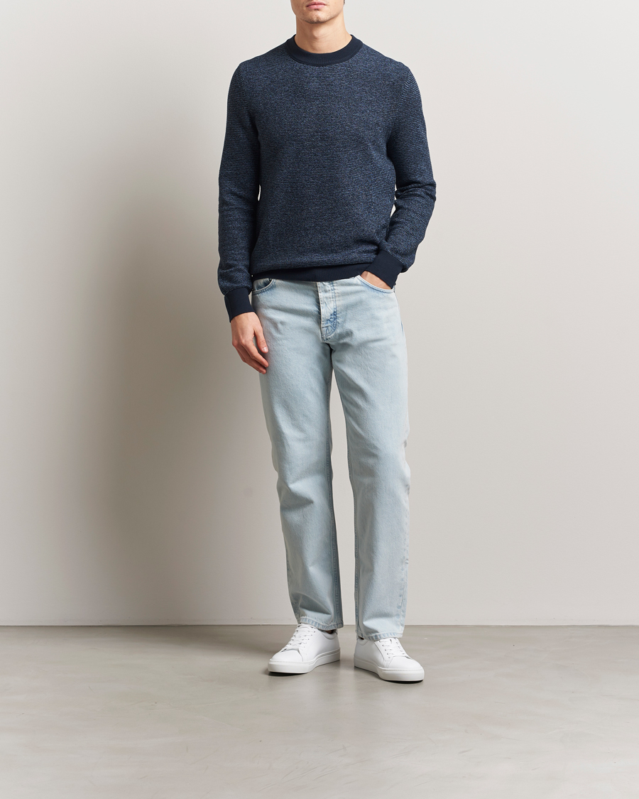 Hombres | Jerséis y prendas de punto | BOSS ORANGE | Aspoki Structured Knitted Sweater Dark Blue