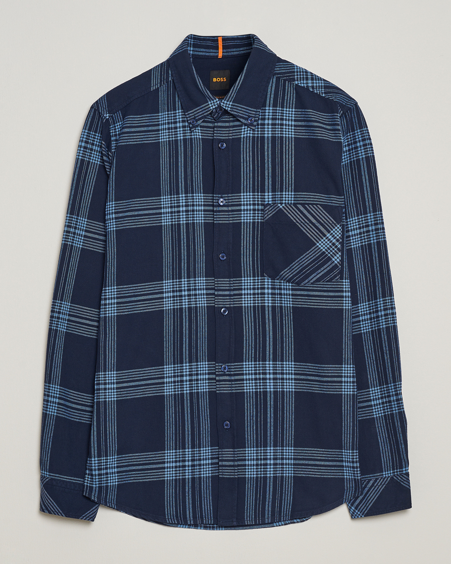 Hombres | Camisas | BOSS ORANGE | Rickert Checked Shirt Dark Blue